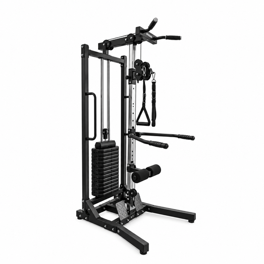 POWA Gym Freestanding Cable Pulley Machine - 90kg Plate Loaded