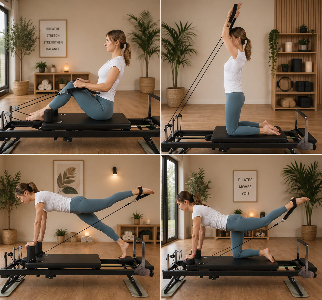 Folding Home Pilates Reformer Board Dual Resistance Machine